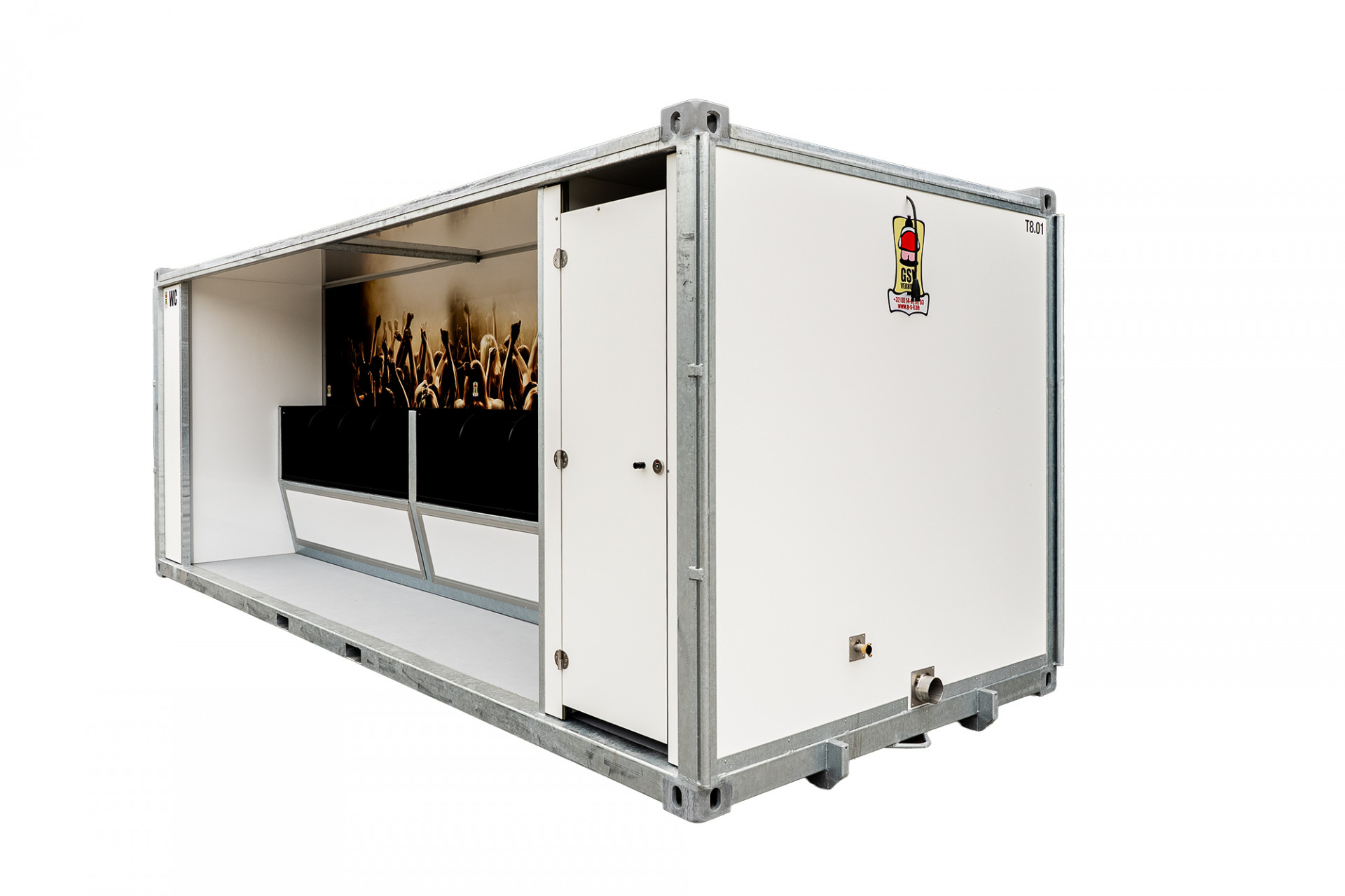 Toiletcontainer 8 deuren + plasgoot › GSV Verhuur